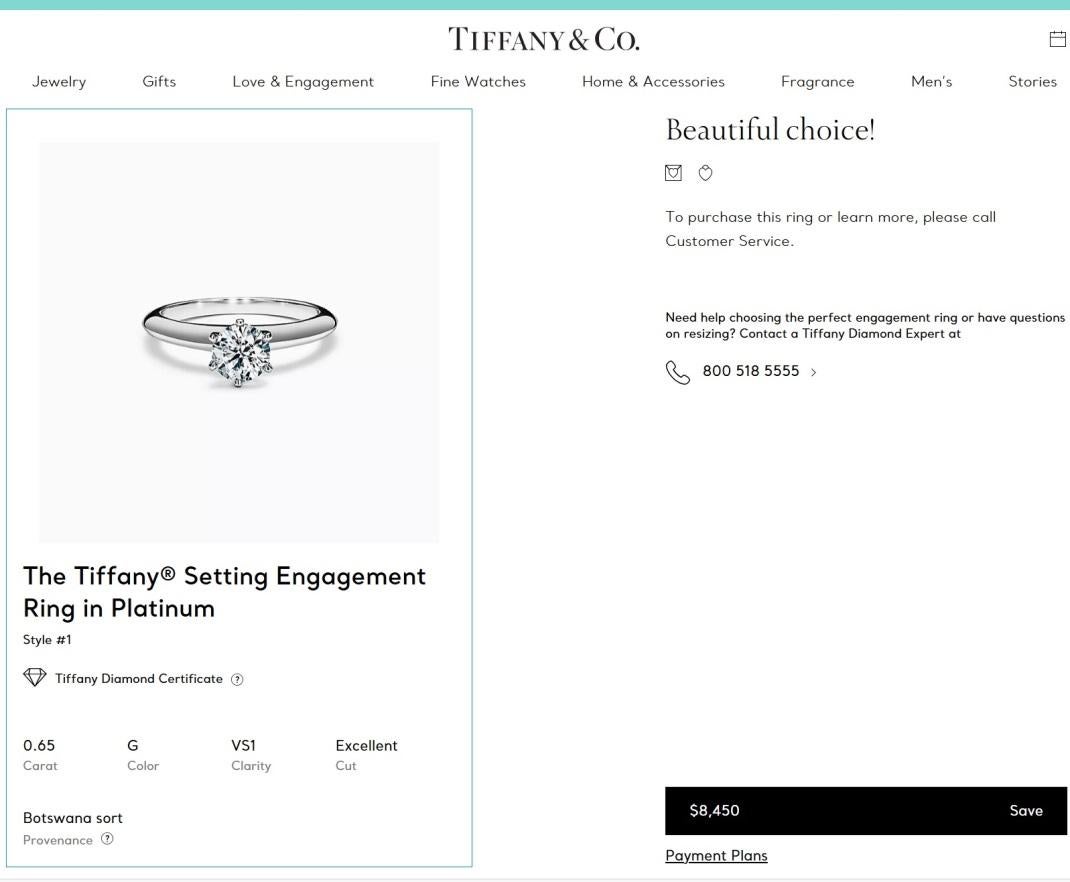 TIFFANY & Co. Platin .65 Karat Diamant Verlobungsring 6 im Angebot 3