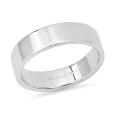TIFFANY & Co. Platinum 6mm Essential Flat Band Ring 10