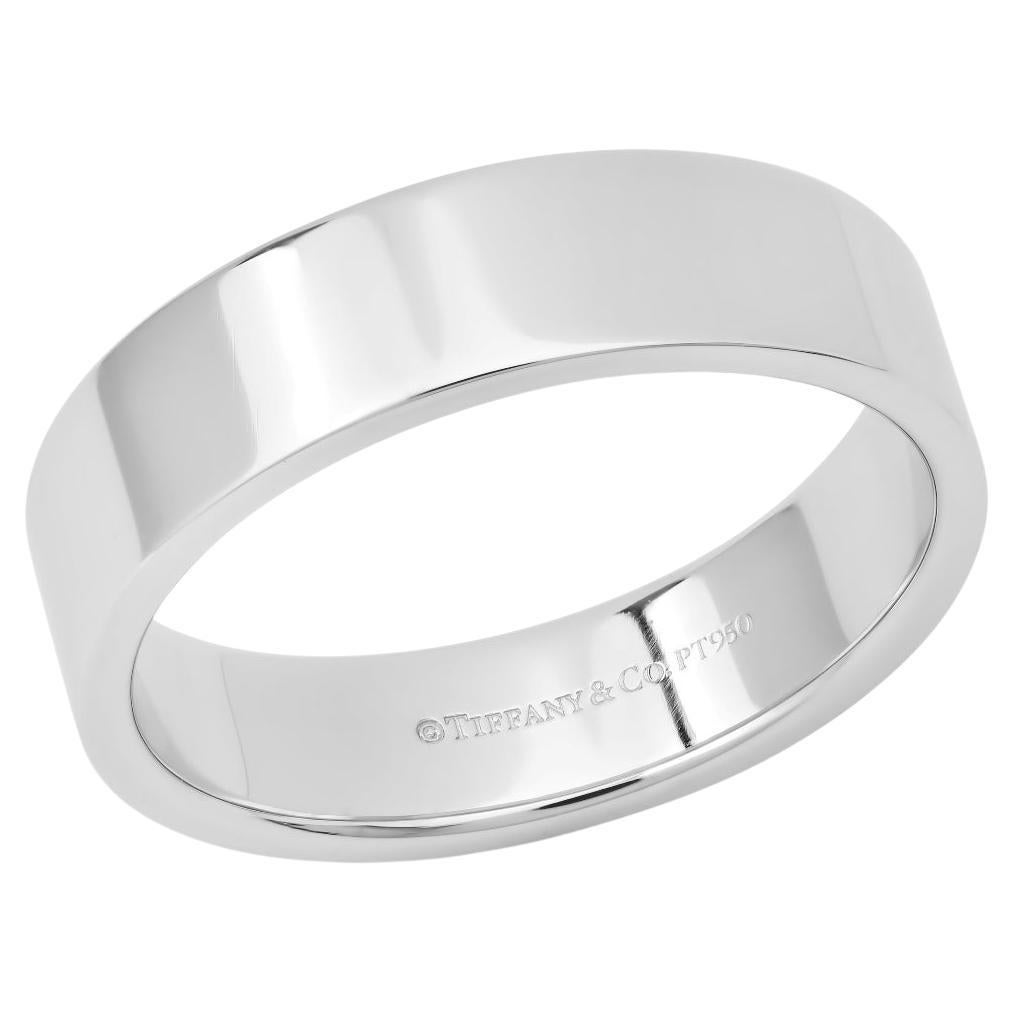 TIFFANY 
Co. Anneau platine 6mm Essential Flat Band 10