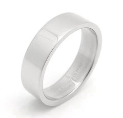 TIFFANY & Co. Platinum 6mm Essential Flat Band Ring 7