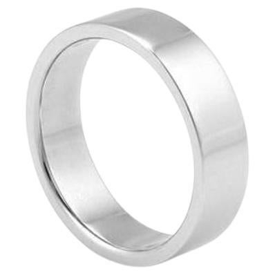 TIFFANY & Co. Platinum 6mm Essential Flat Band Ring 8 For Sale