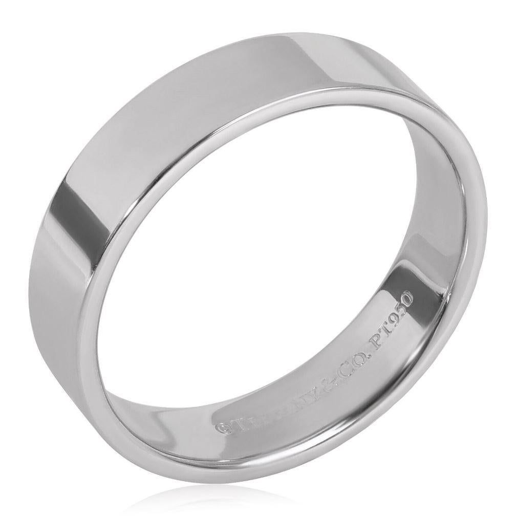 TIFFANY & Co. Platinum 6mm Essential Flat Band Ring 8.5

 Metal: Platinum 
 Size: 8.5 
 Band Width: 6mm
 Hallmark: ©TIFFANY&CO. PT950
 Condition: Excellent condition, like new 

Limited edition, no longer available for sale in Tiffany