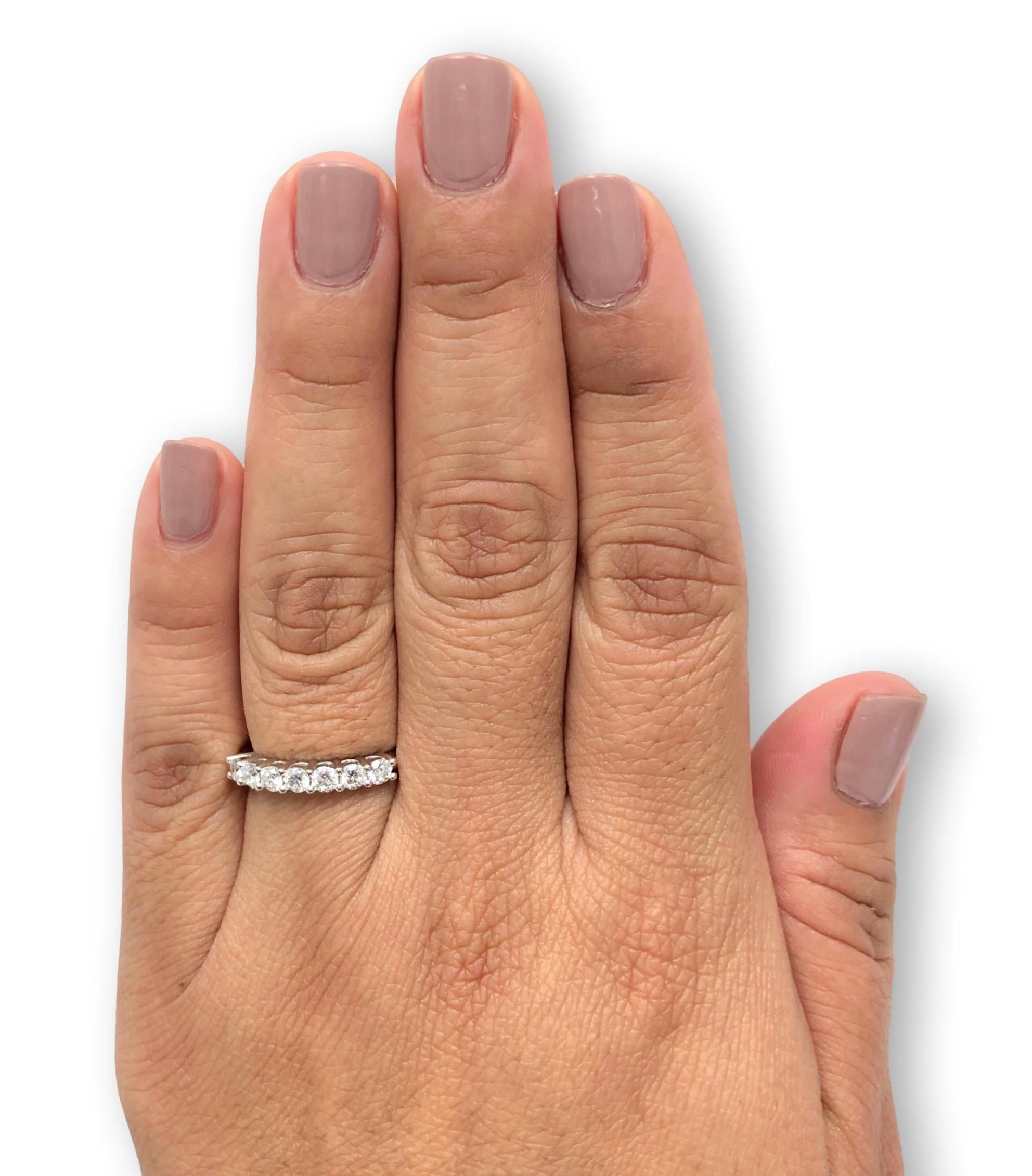 Round Cut Tiffany & Co. Platinum 7 Stone Embrace Half Circle Diamond Wedding Band Rin