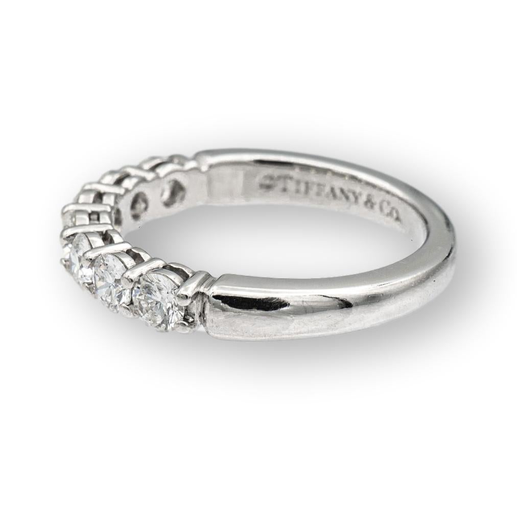 Modern Tiffany & Co. Platinum 7 Stone Embrace Half Circle Diamond Band Ring .57 ct Size