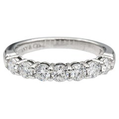 Tiffany & Co. Platinum 7 Stone Embrace Half Circle Diamond Band Ring .57 ct Size