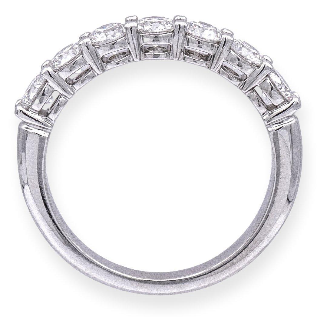 Tiffany & Co. Platinum 7 Stone Forever Half Circle .91ct Diamond Band Ring 3.5mm In Excellent Condition In New York, NY