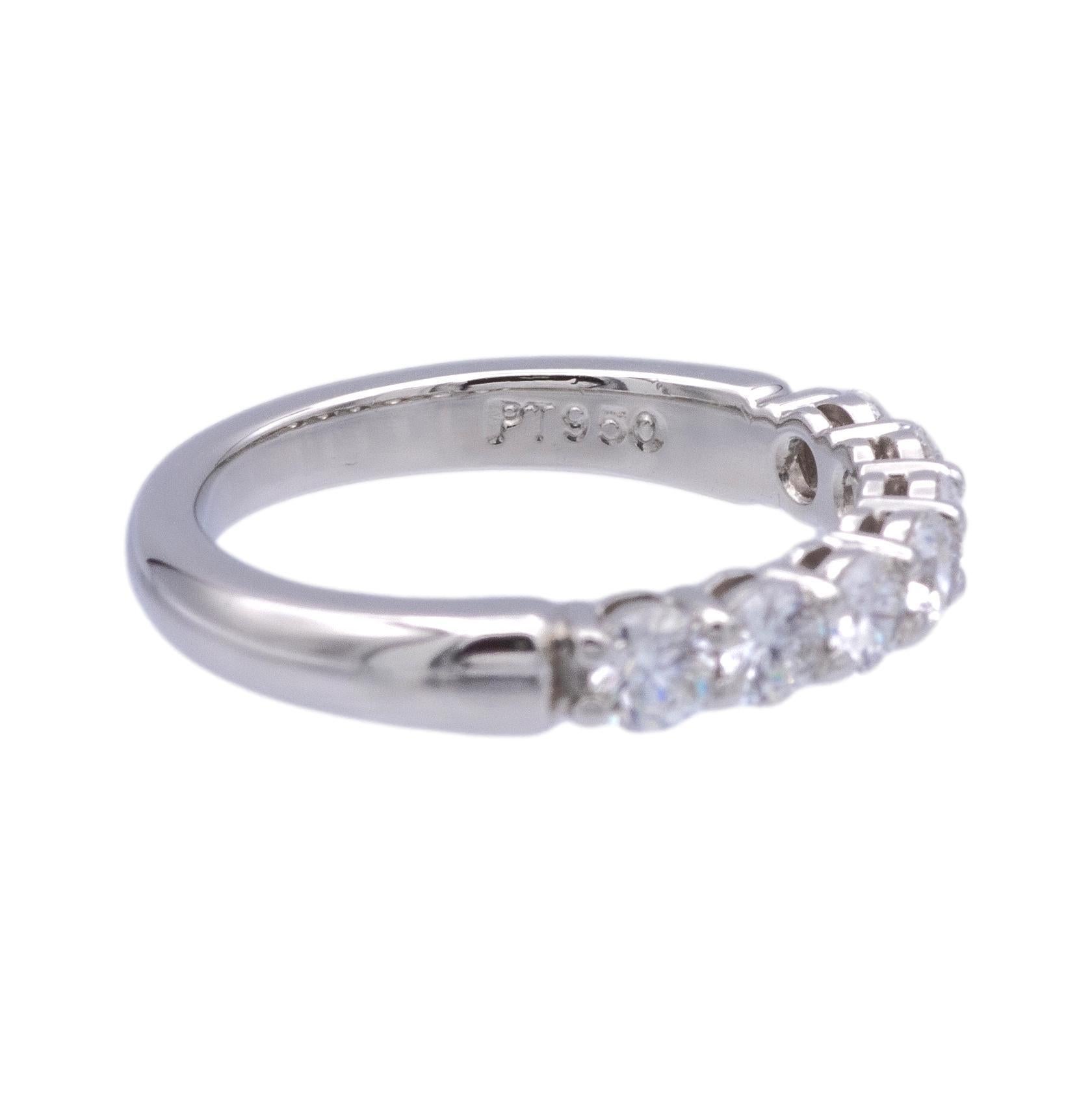 Tiffany & Co. Platinum 7 Stone Forever Half Circle Diamond Band Ring .57ct TW In Excellent Condition For Sale In New York, NY