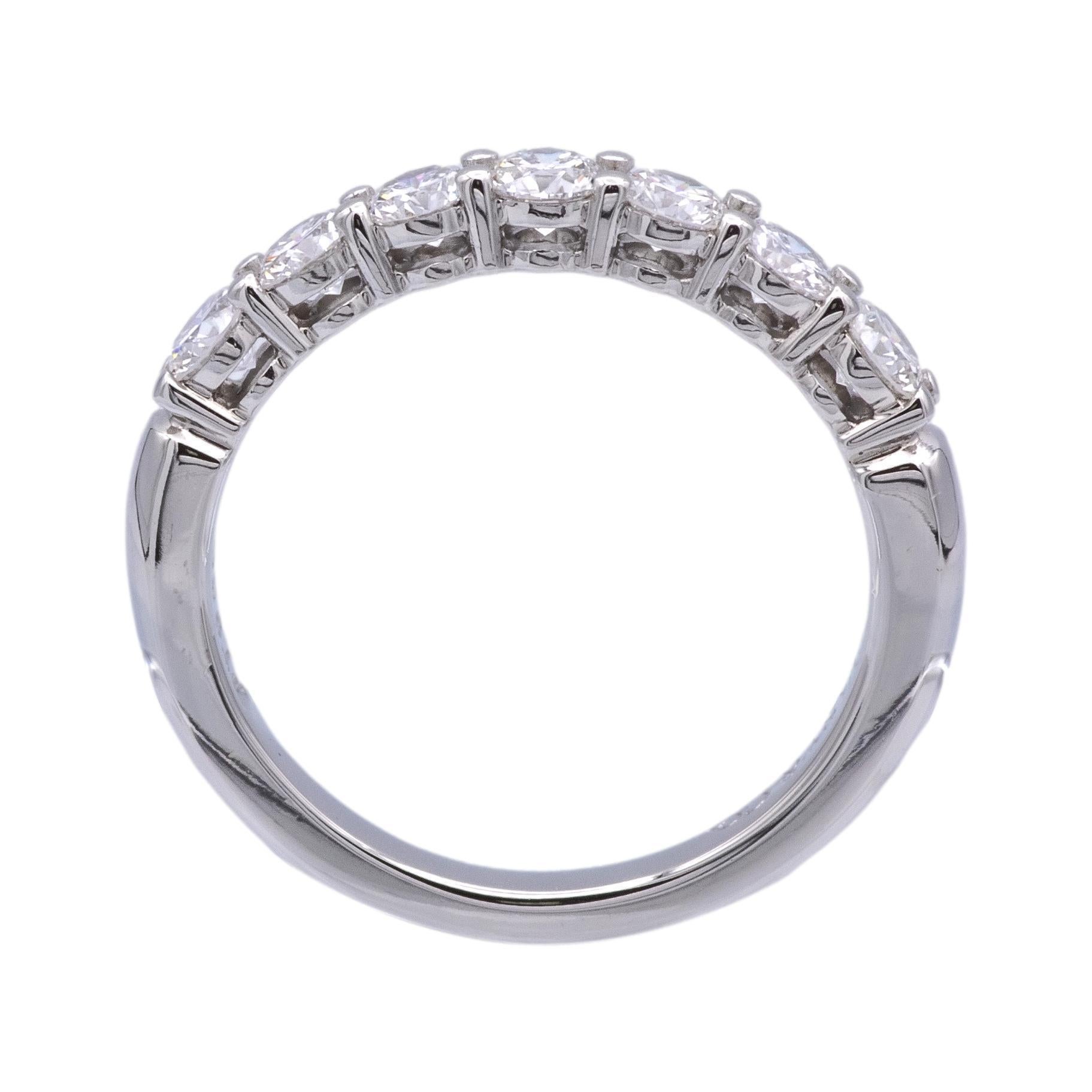 Women's Tiffany & Co. Platinum 7 Stone Forever Half Circle Diamond Band Ring .57ct TW