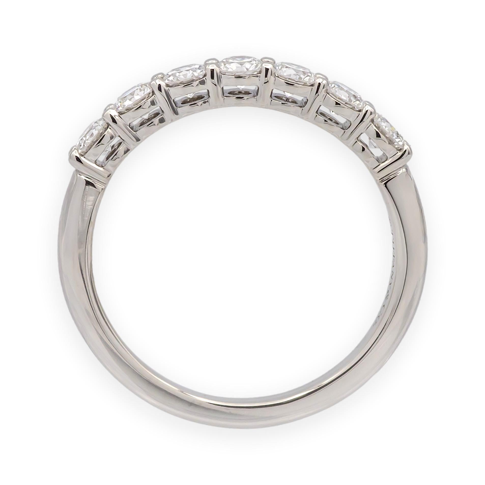 Women's Tiffany & Co. Platinum 7 Stone Forever Half Circle Diamond Band Ring .57ct TW For Sale