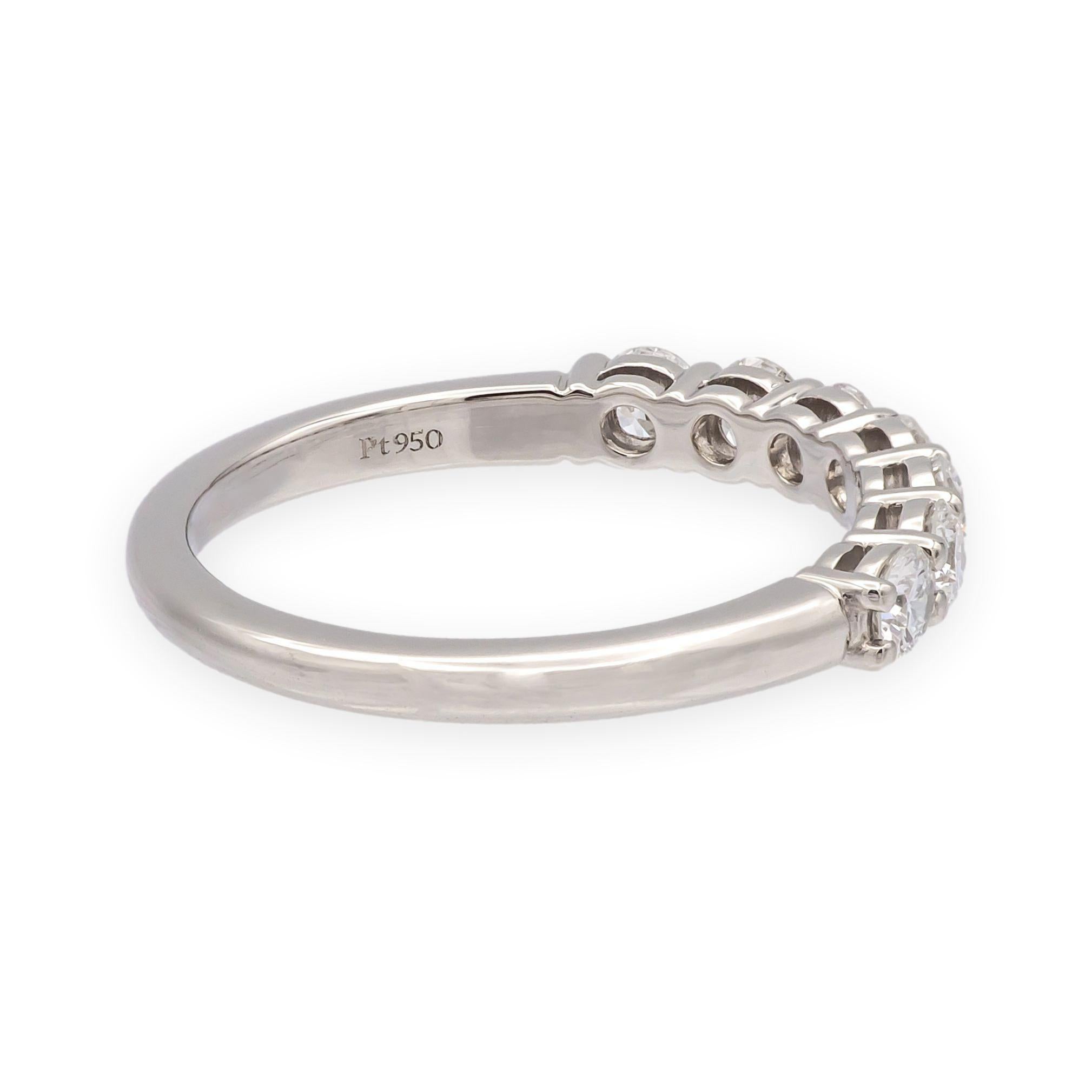 Tiffany & Co. Platinum 7 Stone Forever Half Circle Diamond Band Ring .57ct TW For Sale 1