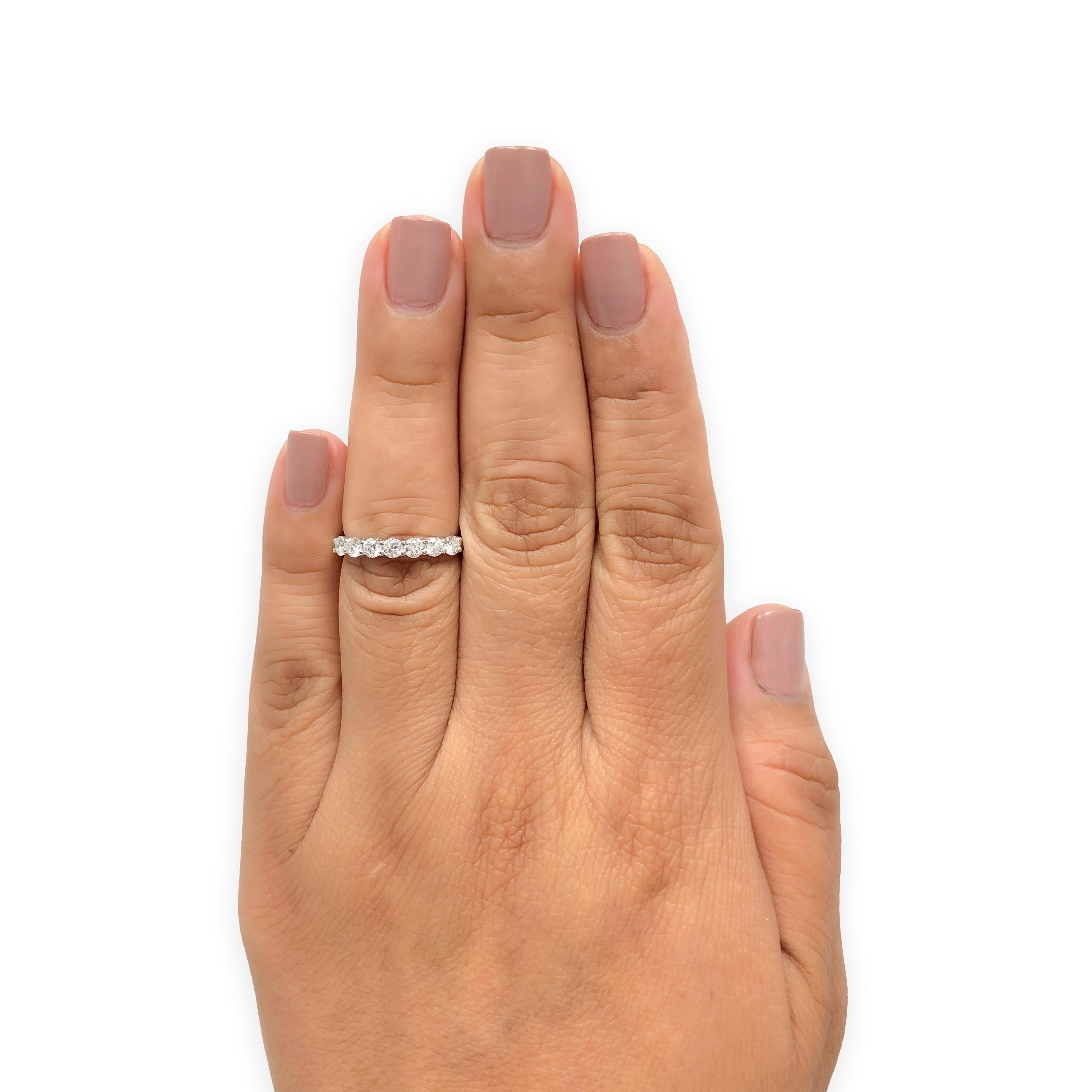 Tiffany & Co. Platinum 7 Stone Forever Half Circle Diamond Band Ring .57ct TW For Sale 2