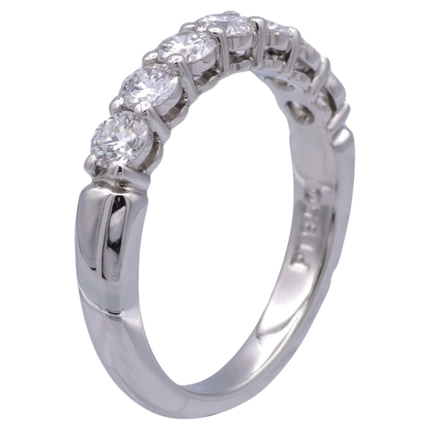 Tiffany & Co. Bague en platine 7 pierres Forever Half Circle Diamond Ring .57ct TW en vente