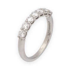 Tiffany & Co. Platinum 7 Stone Forever Half Circle Diamond Band Ring .57ct TW