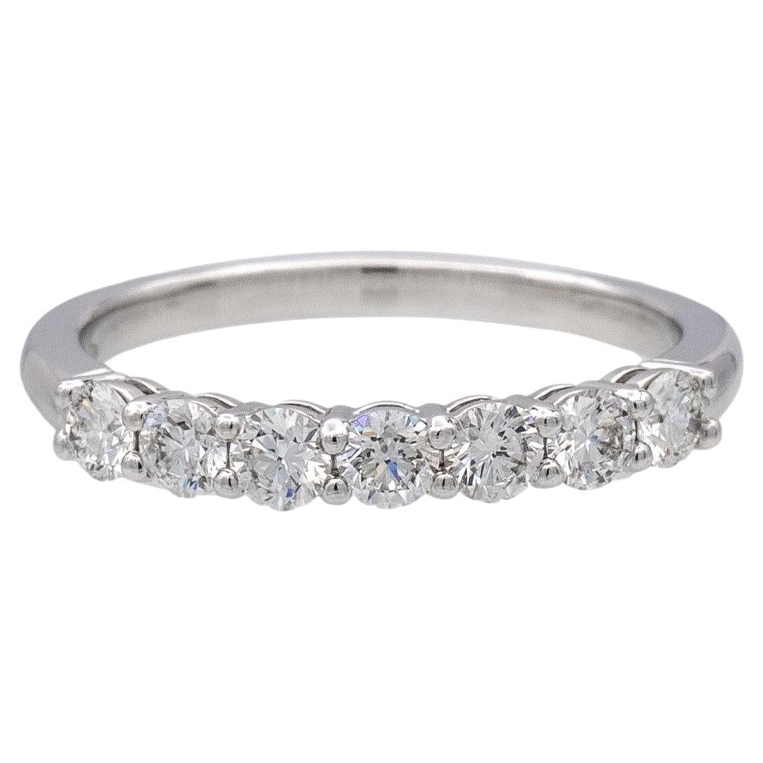 Tiffany & Co. Platinum 7 Stone Forever Half Circle Diamond Wedding Band Ring