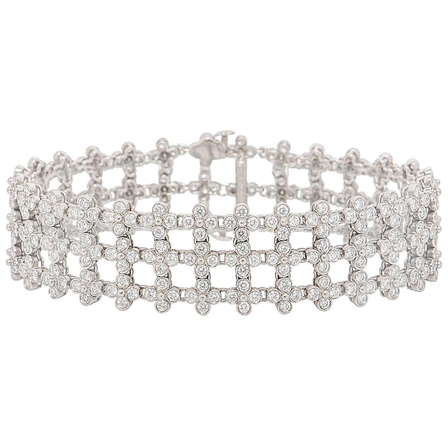 Tiffany & Co. Platinum 7.00 Carats Diamonds Lace Bracelet 