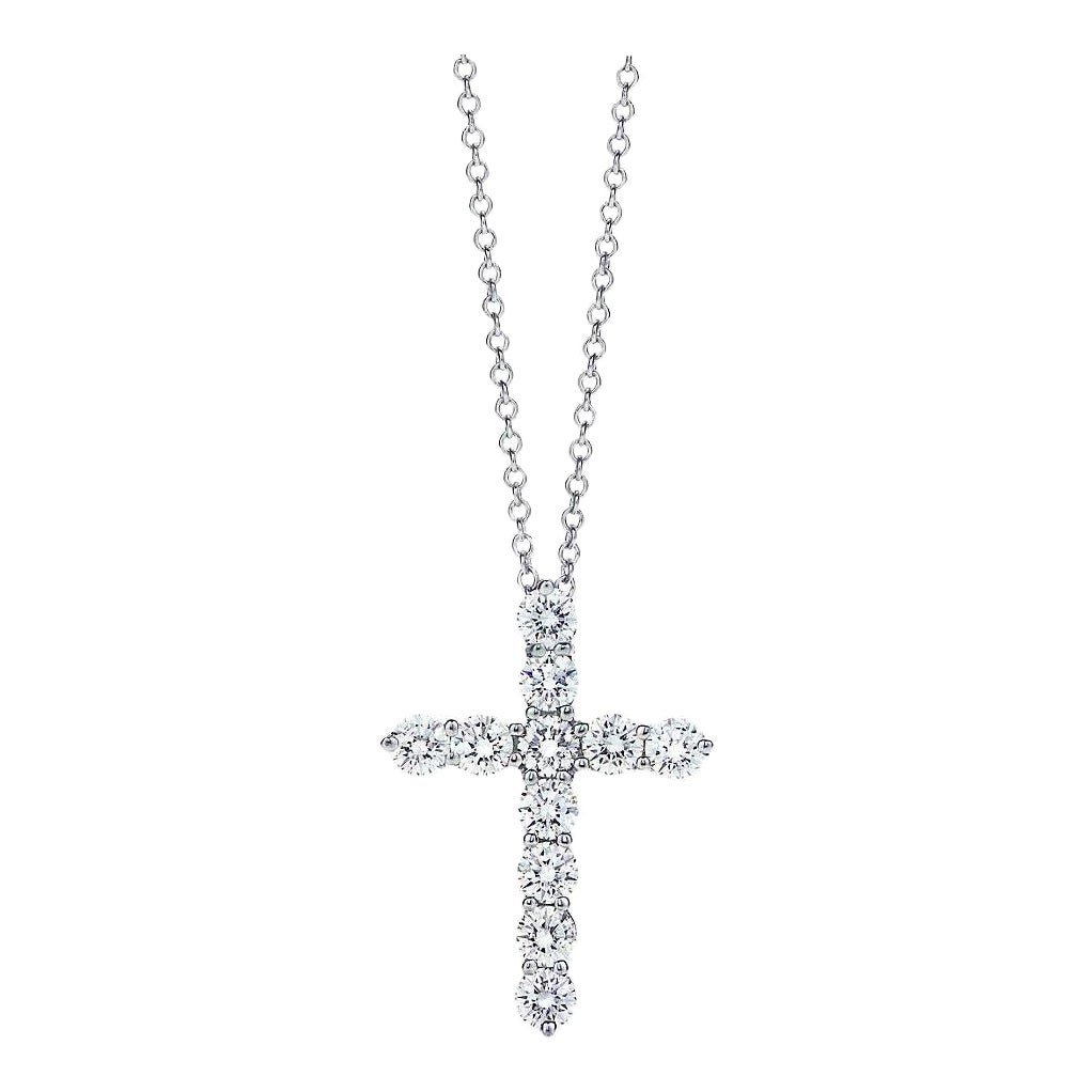 TIFFANY 
Co. Collana con ciondolo a croce in platino con diamante da 0,90 carati, media