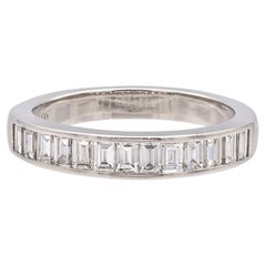 Tiffany & Co. Bague Channel Channel en platine avec diamant baguette de 0,90ct F VS Taille 8.5