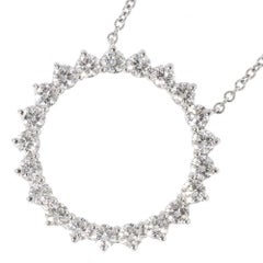 TIFFANY & Co. Platinum .93ct Diamond Open Circle Pendant Necklace