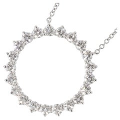 TIFFANY & Co. Platinum .93ct Diamond Open Circle Pendant Necklace