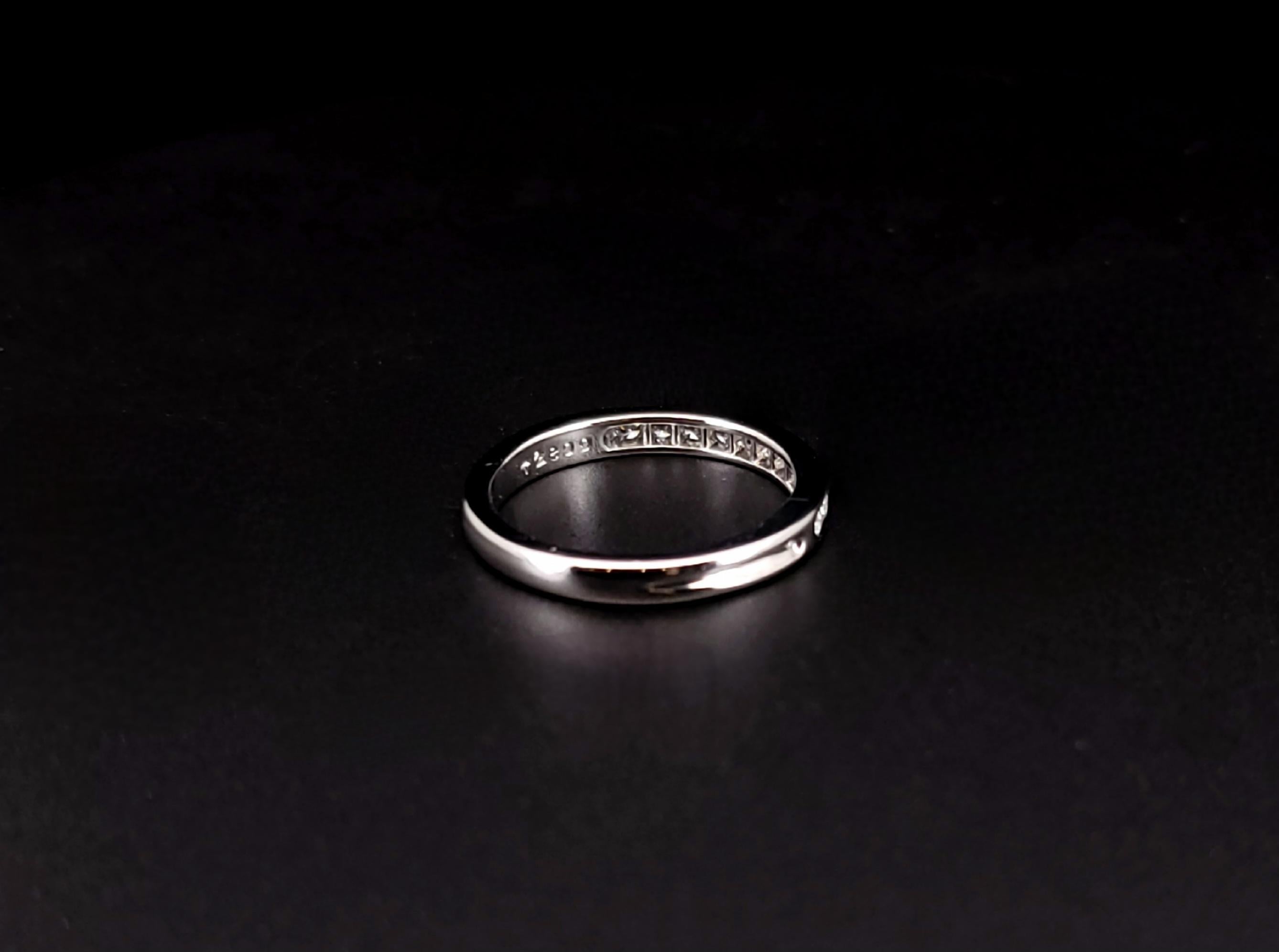 Round Cut TIFFANY & Co. Platinum 950 Diamond 2.2mm Wedding Band Size 5 For Sale