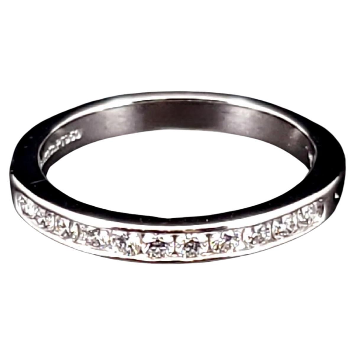 TIFFANY & Co. Platinum 950 Diamond 2.2mm Wedding Band Size 5