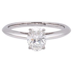 Tiffany
Co. Platinum .95ct E VS2 Oval Diamond Engagement Ring