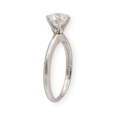 Tiffany & Co. Platinum .97 ct F VVS2 Round Diamond Solitaire Engagement Ring