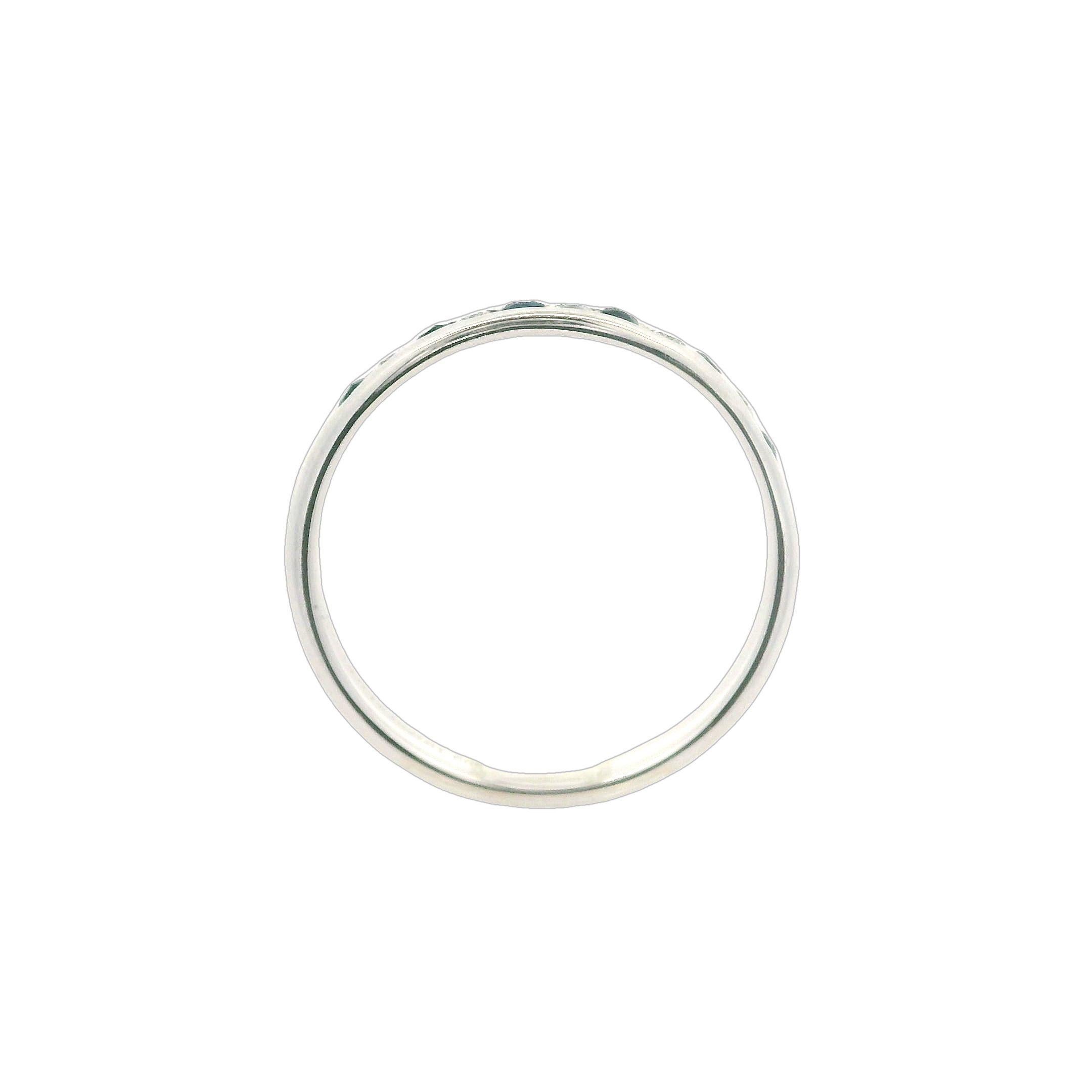 Tiffany & Co. Platinum Alternating Channel Sapphire Diamond Stackable Band w Box 1