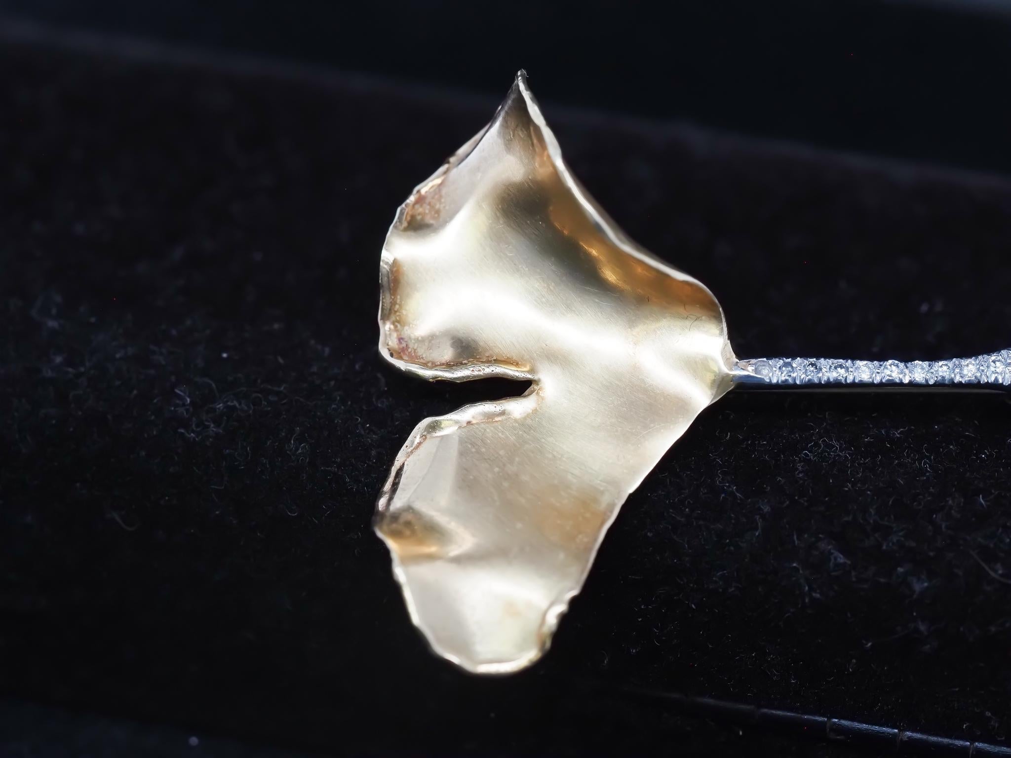 Tiffany & Co. Platinum and 18K Gold Ginko Leaf Brooch Pin For Sale 3