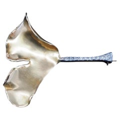 Tiffany & Co. Platinum and 18K Gold Ginko Leaf Brooch Pin