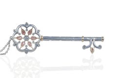 Tiffany & Co. Platinum and 18K Rose Gold Pink and White Diamond Pendant