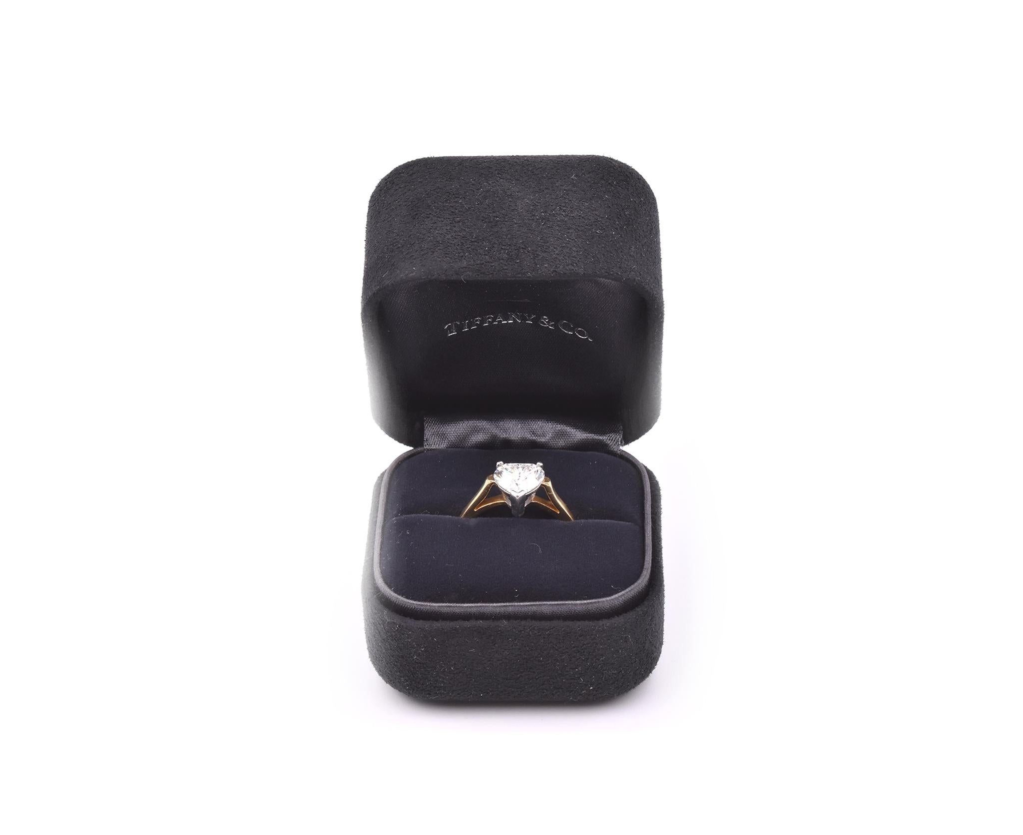 Tiffany & Co Platinum and 18 Karat Yellow Gold Heart Cut Diamond Engagement Ring 1