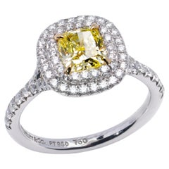 Tiffany & Co. Platinum and 18kt. Gold 0.85 Carats FIY Diamond Ring