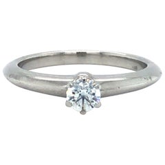Tiffany & Co. Platinum and .20 Carat Diamond Solitaire Engagement Ring
