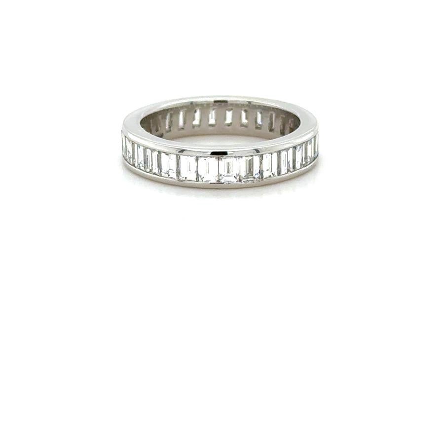 Contemporary Tiffany & Co., Platinum and 3.00 Carat Baguette Cut Diamond Band For Sale