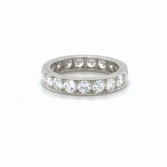 Tiffany & Co., Platinum and 3.00 Carat Round Brilliant Cut Diamond Band