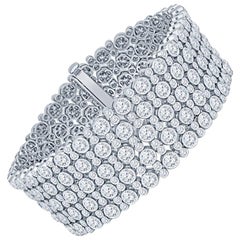 Tiffany & Co. Platinum and 5 Row Diamond '24.95 Carat Total Weight' Bracelet