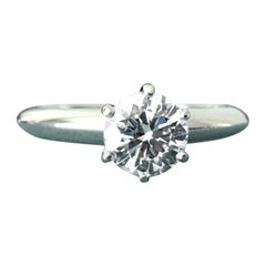 Tiffany & Co. Platinum and Diamond .86 Carat Round Engagement Ring F VS2