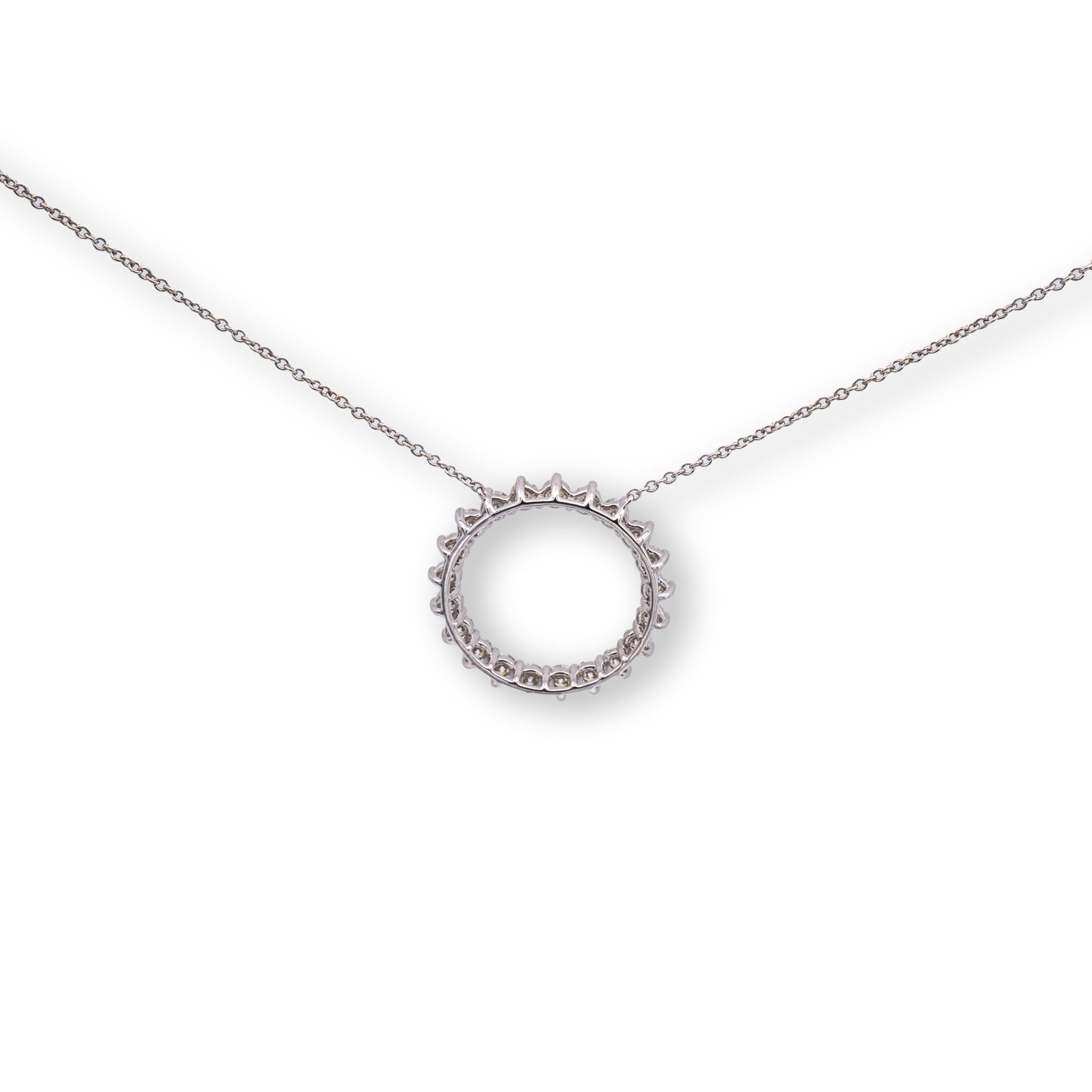 tiffany open circle diamond necklace