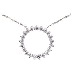Tiffany & Co. Platinum and Diamond .93ct Open Circle Pendant Necklace Medium