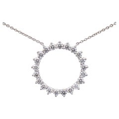 Tiffany & Co. Platin und Diamant 0,93 Karat Offener Kreis Anhänger Halskette Medium