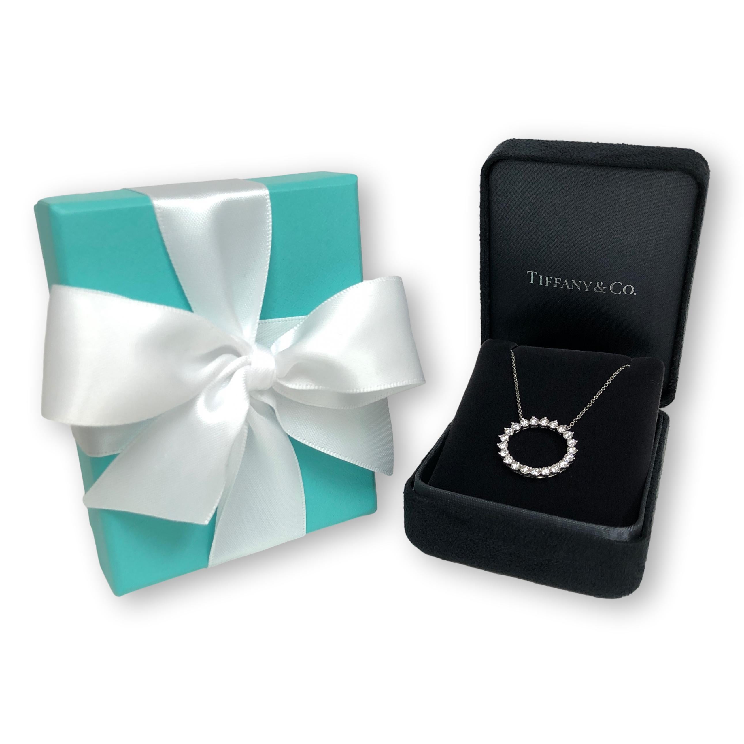 Men's Tiffany & Co. Platinum and Diamond .93ct Open Circle Pendant Necklace Medium