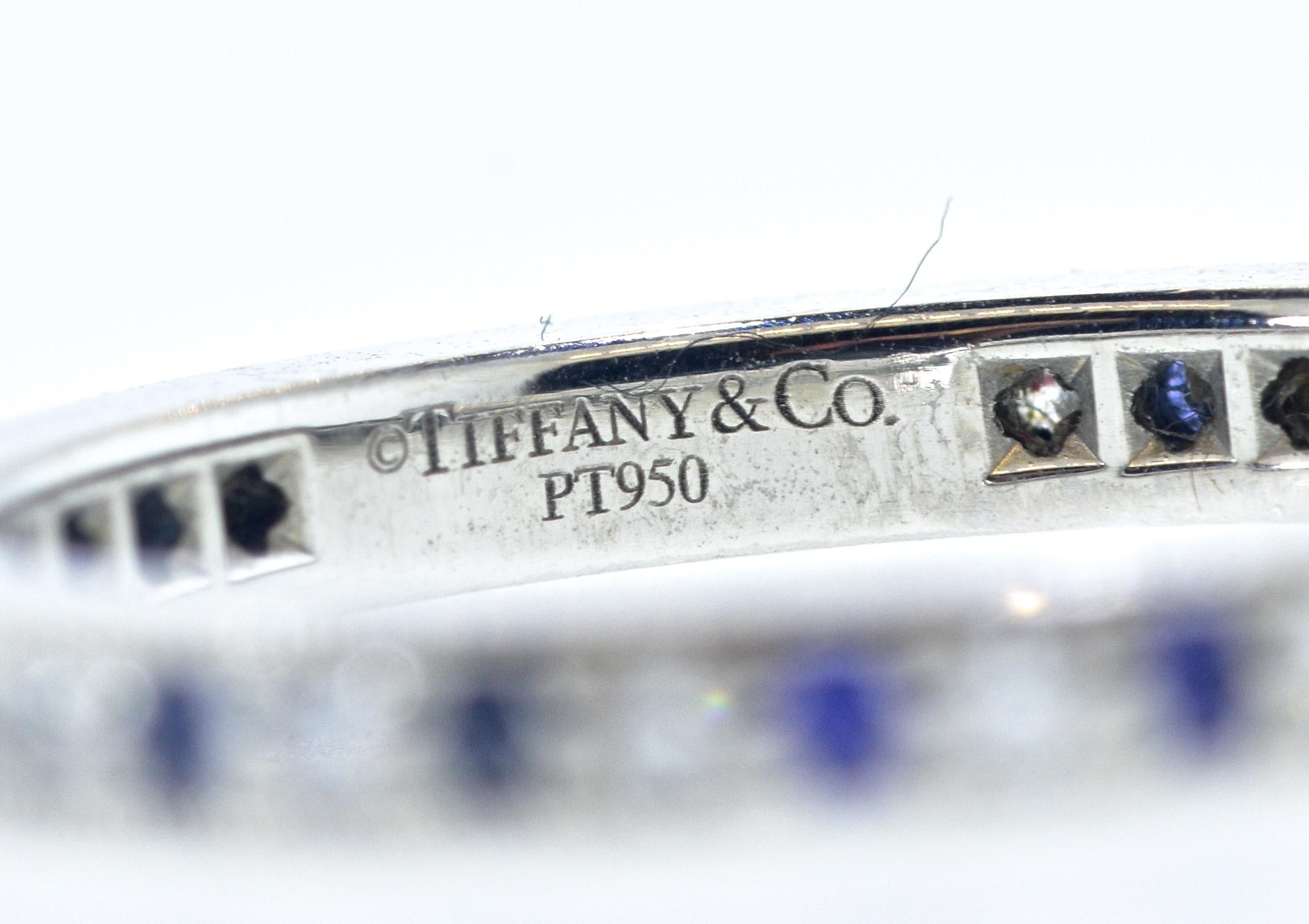 Contemporary Tiffany & Co. Platinum and Diamond and Sapphire Band