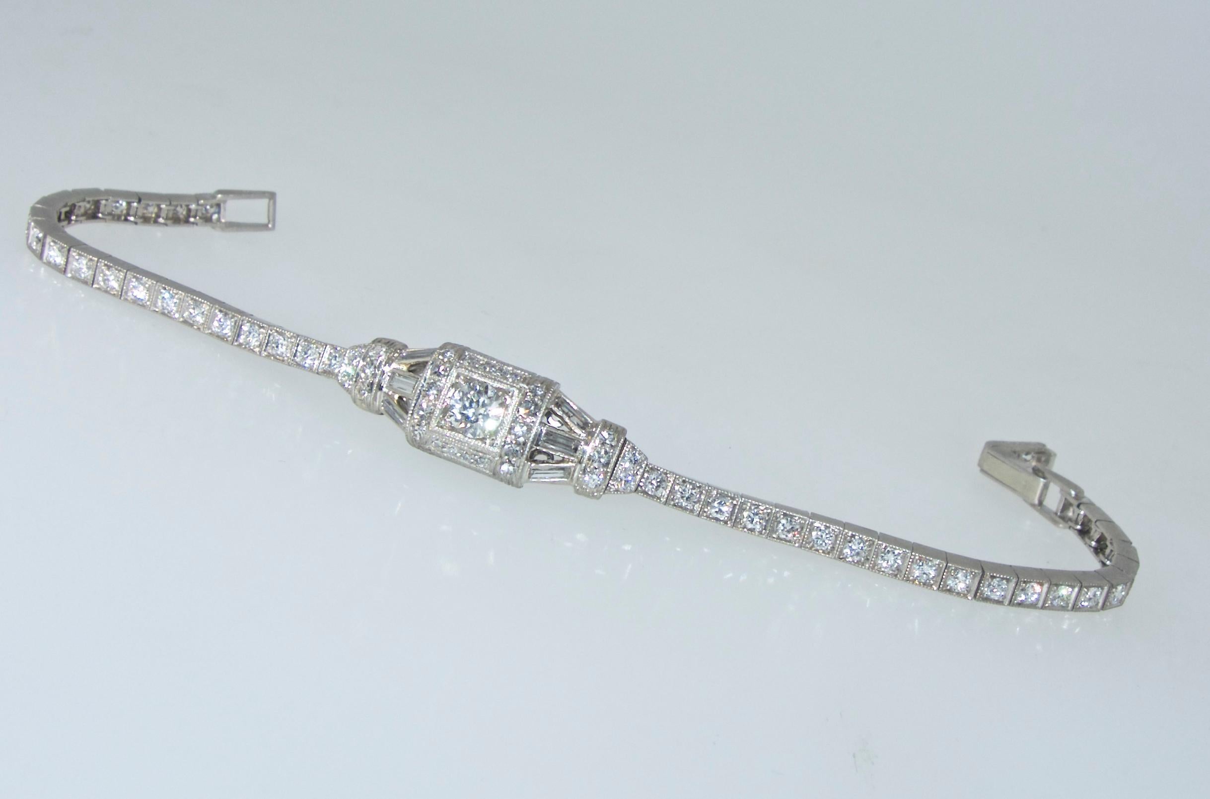Tiffany & Co. Platinum and Diamond Art Deco Bracelet, circa 1935 In Excellent Condition In Aspen, CO