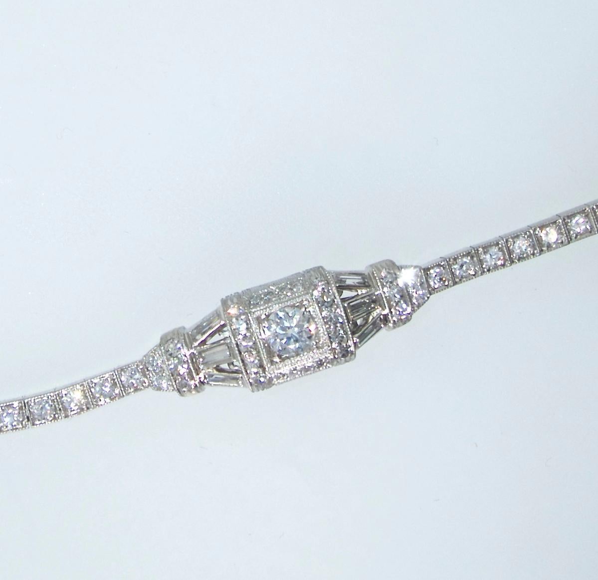 Tiffany & Co. Platinum and Diamond Art Deco Bracelet, circa 1935 2