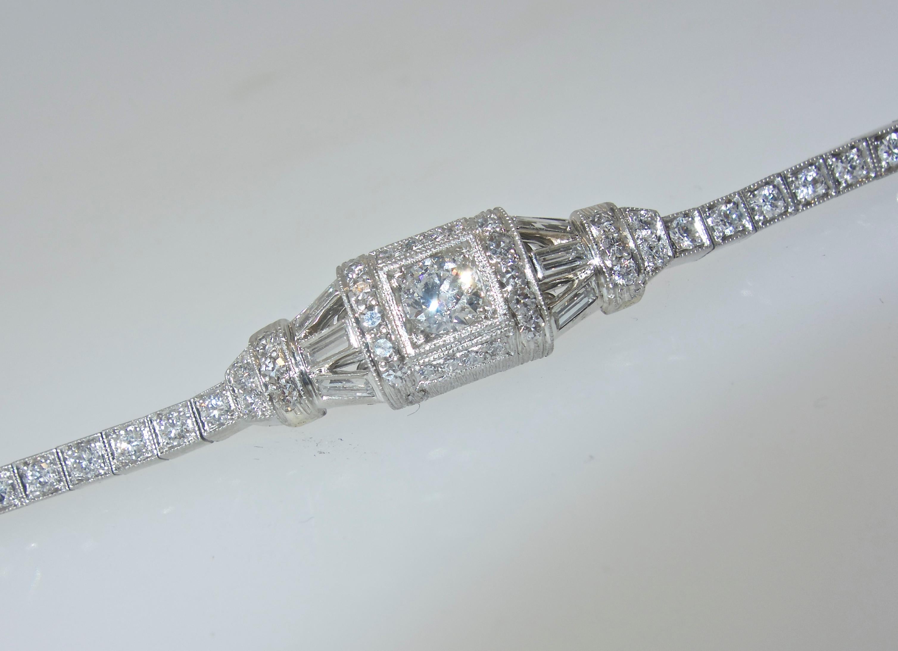Tiffany & Co. Platinum and Diamond Art Deco Bracelet, circa 1935 3