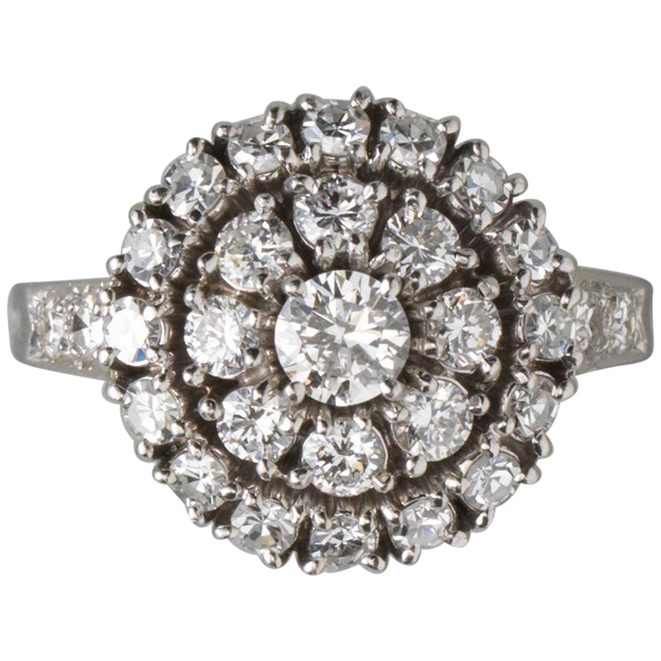 Tiffany & Co. Platinum and Diamond Cluster Ring