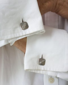 Art Deco Tiffany & Co. Platinum and Diamond Cufflinks, Circa 1920