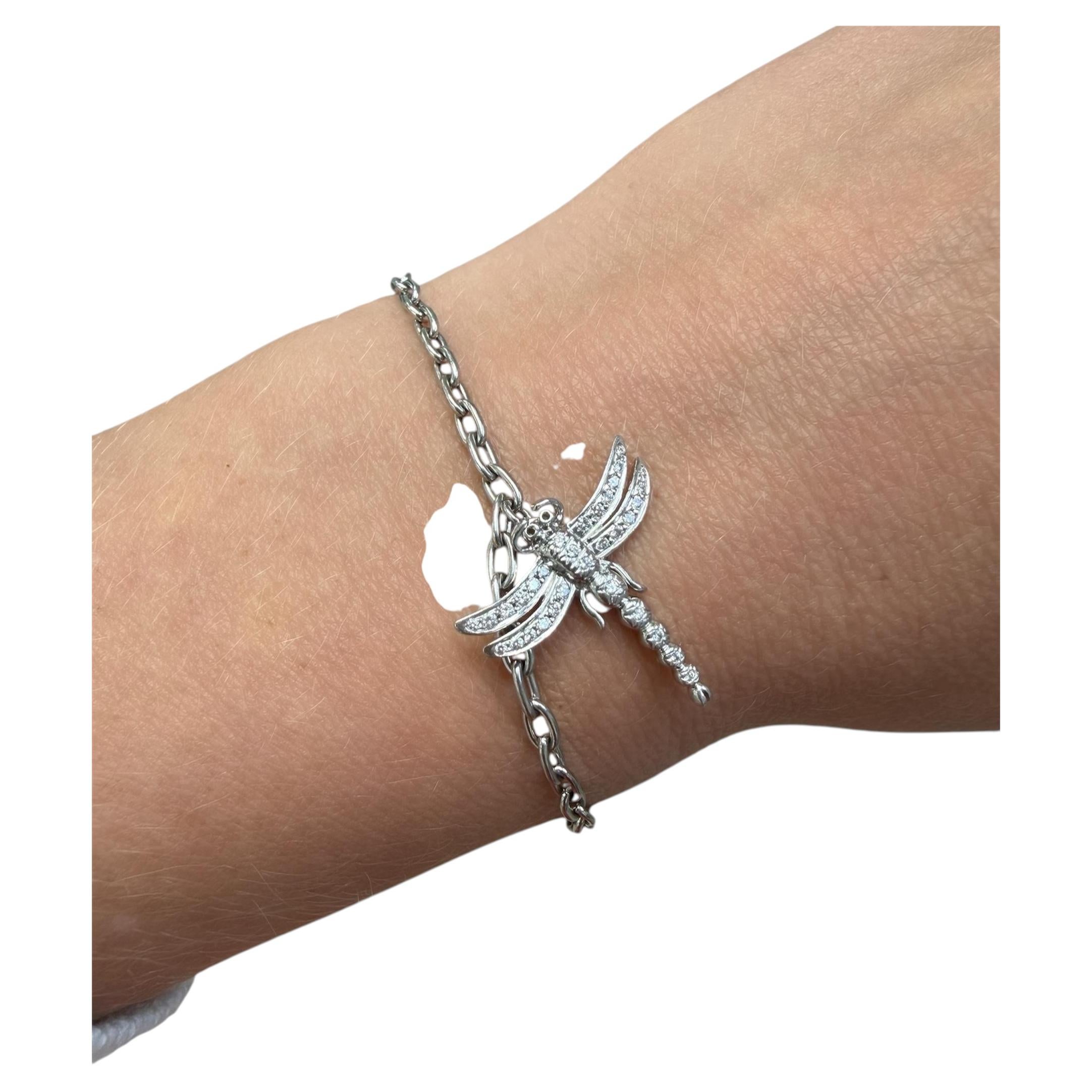 Tiffany & Co. Platinum and Diamond Dragonfly Charm Bracelet