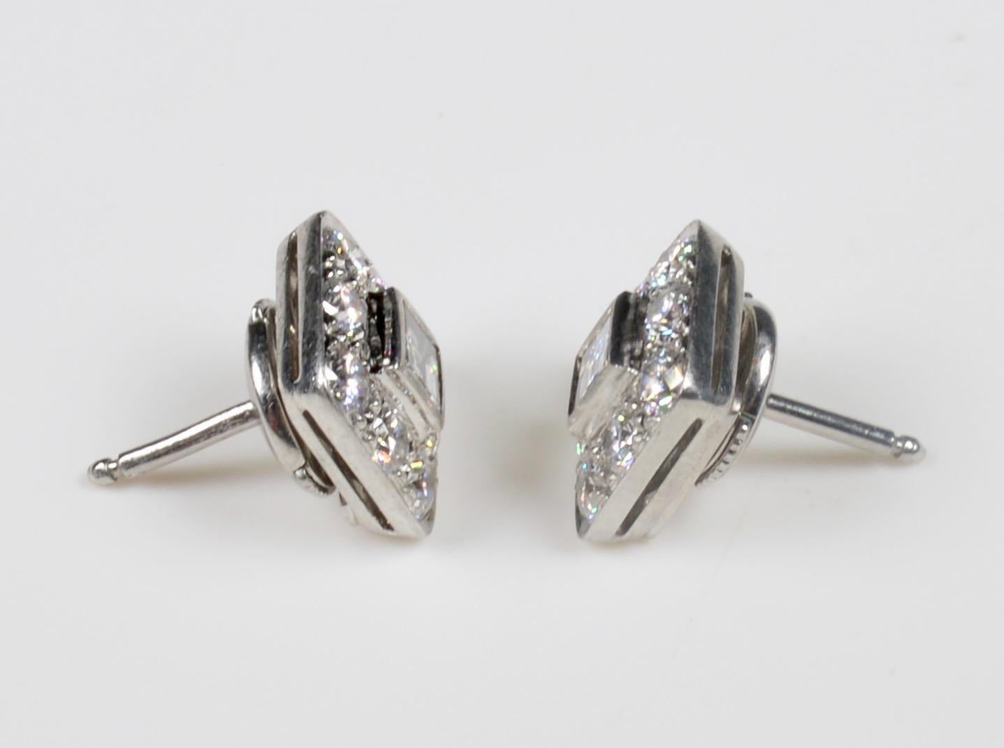 Modern Tiffany & Co. Platinum and Diamond Earrings 2.4 Carats